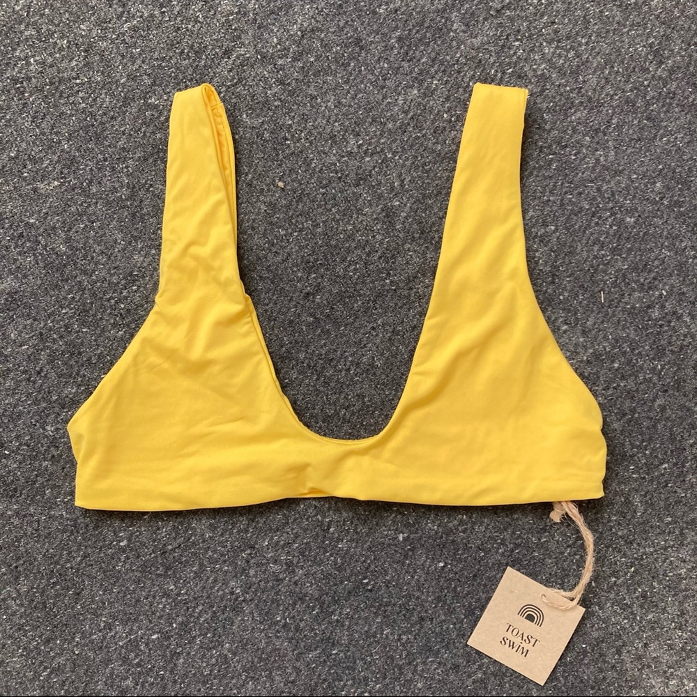 New Toast Swim Signature Scoop Top Yellow XS